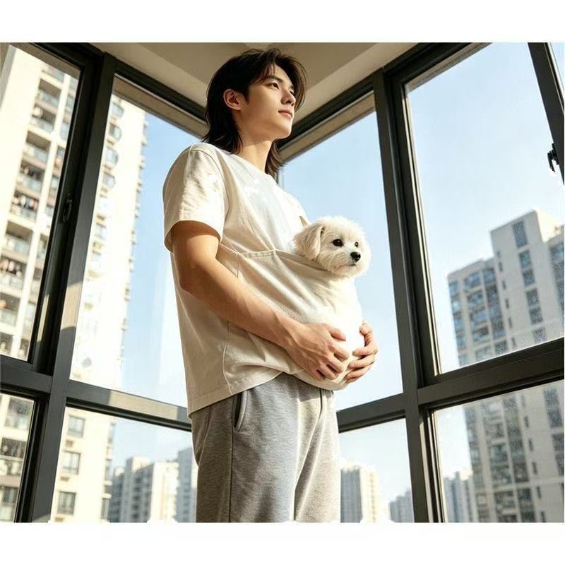 Summer Pet Carrier T-Shirt — Oversized Pocket Tee - Image 3